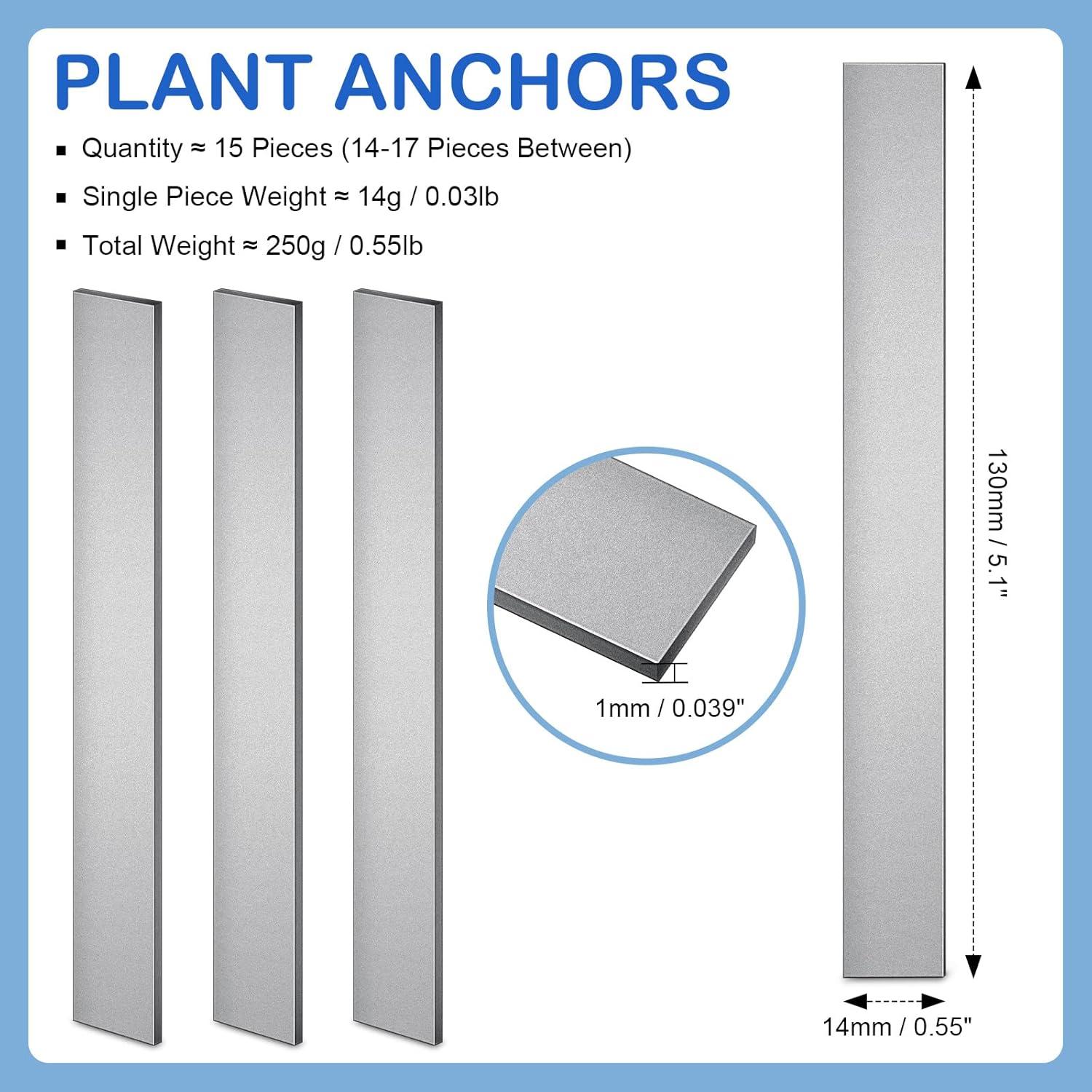 image:image15 Pcs Aquarium Plant Over Weight Anchor 5 Inch Can Cut Metal Strips 250g Plant Weights Anchors for Fish Tank Reinforced Weight Prevents Floating