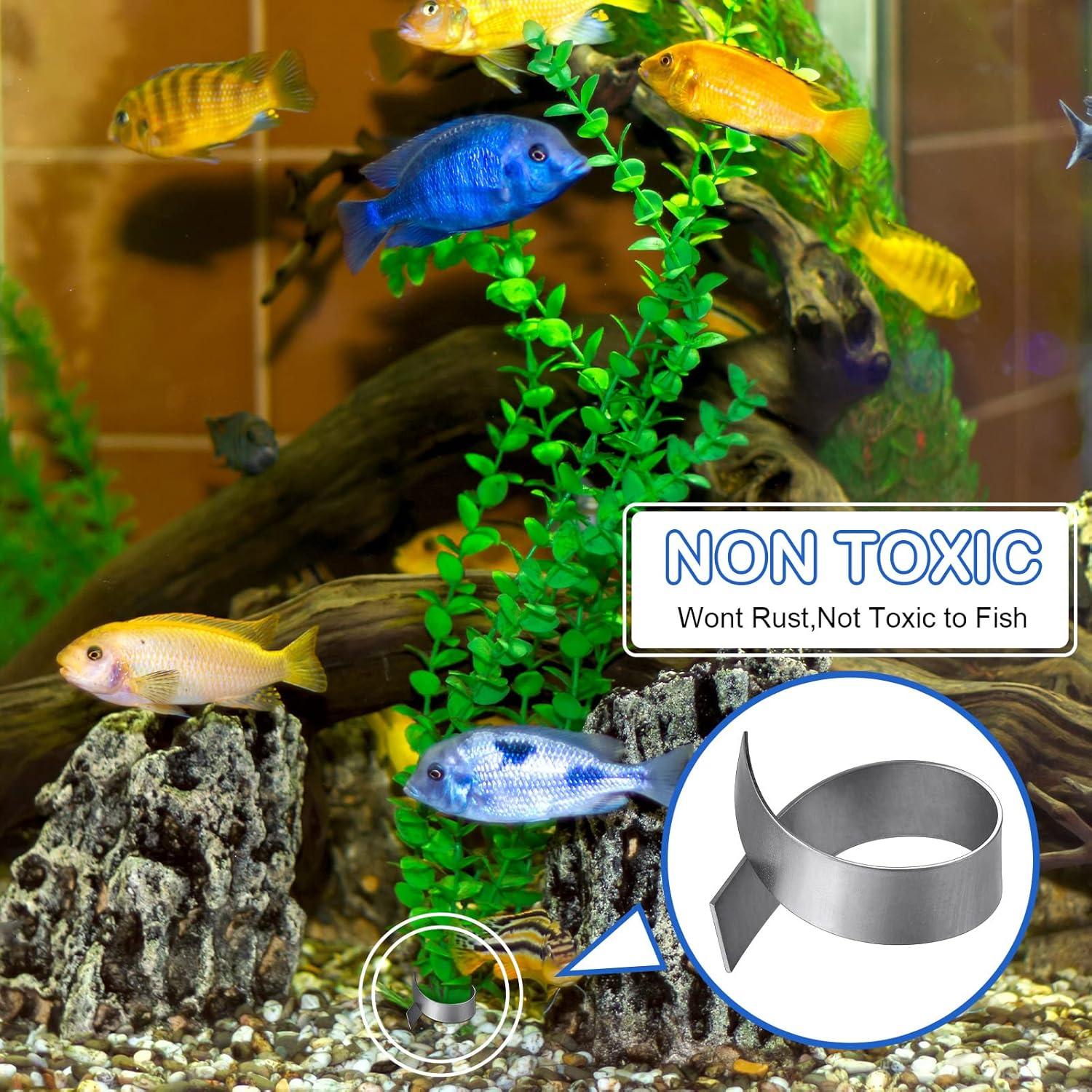 image:image15 Pcs Aquarium Plant Over Weight Anchor 5 Inch Can Cut Metal Strips 250g Plant Weights Anchors for Fish Tank Reinforced Weight Prevents Floating