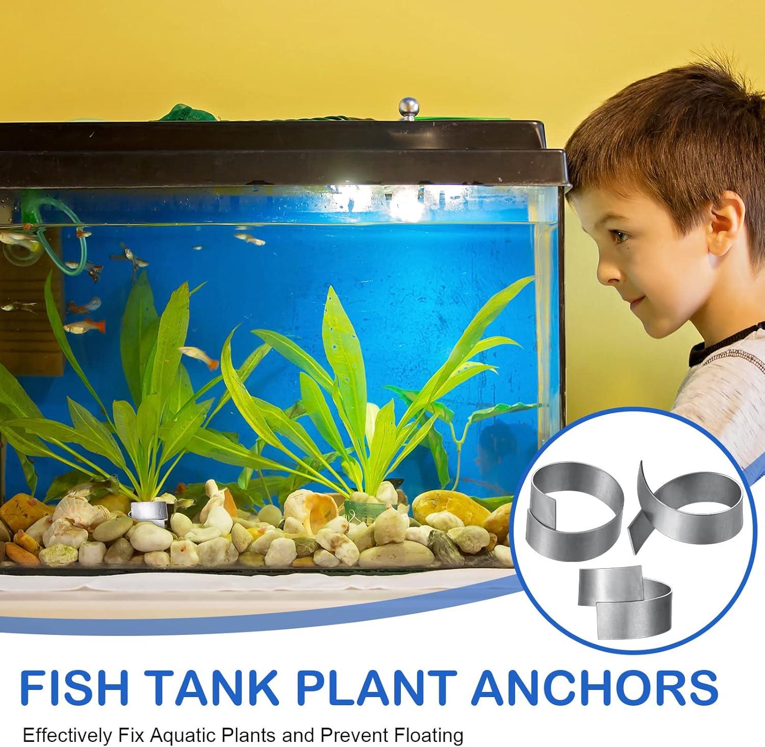 image:image15 Pcs Aquarium Plant Over Weight Anchor 5 Inch Can Cut Metal Strips 250g Plant Weights Anchors for Fish Tank Reinforced Weight Prevents Floating