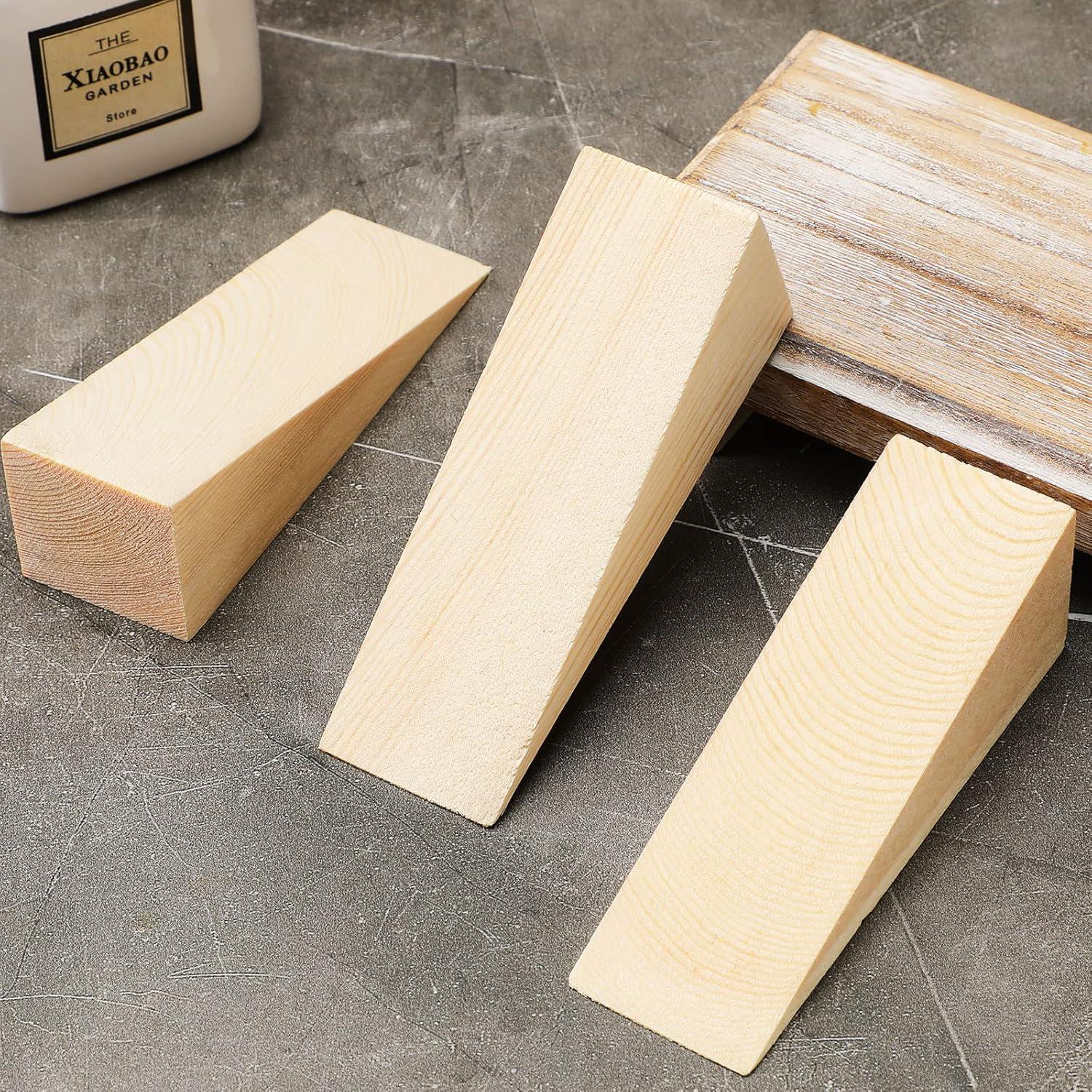 image:image6 Pcs Wooden Door Stopper Wedge Non Slip Firefighter Wood Door Stopper Wedge for Most Surfaces Solid Block