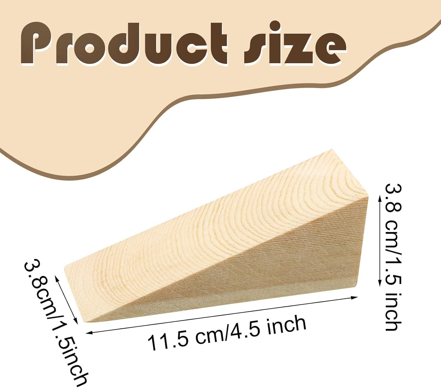 image:image6 Pcs Wooden Door Stopper Wedge Non Slip Firefighter Wood Door Stopper Wedge for Most Surfaces Solid Block
