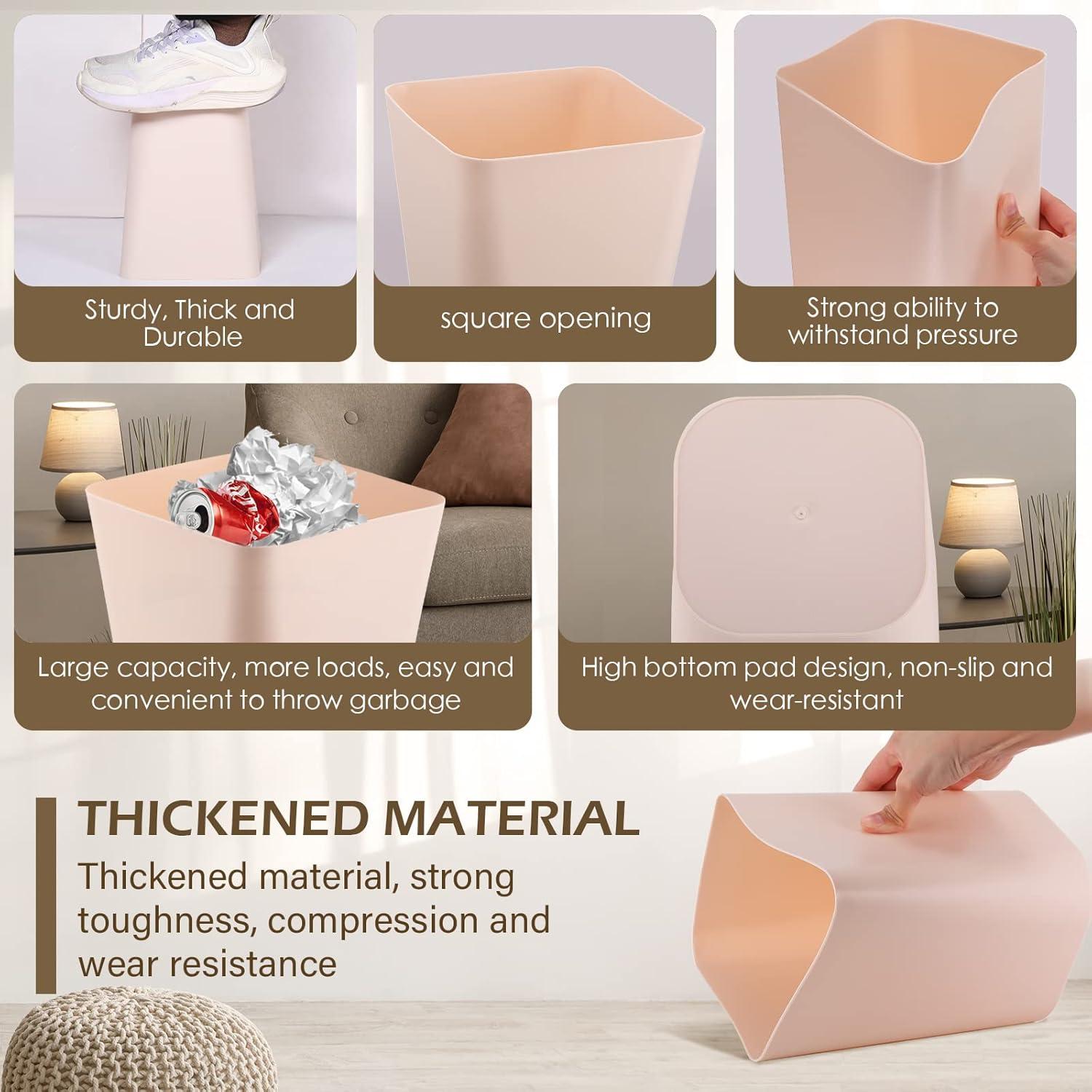 image:imageAmyhill 10 Pcs Small Trash Can 2 Gallon Plastic Garbage Can Small Waste Basket for Bathroom Office Kitchen Living Room Bedroom Home Under DeskMulticolorblack gray white khaki brown