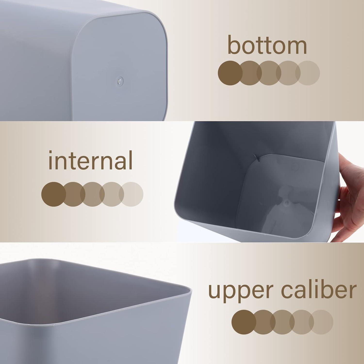 image:imageAmyhill 10 Pcs Small Trash Can 2 Gallon Plastic Garbage Can Small Waste Basket for Bathroom Office Kitchen Living Room Bedroom Home Under DeskMulticolorblack gray white khaki brown