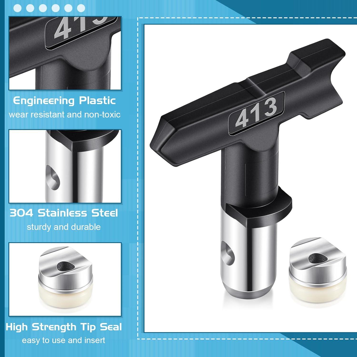 image:imageAmyhill 10 Pcs Spray Tips Airless Paint Sprayer Nozzle Tip and 10 Pcs Airless Spray Gun Filter Reversible Tip Paint for Sprayer Accessories109 213 311 315 411 415 517 523 621 623209 211 309 313 411 413 515 517 619 621