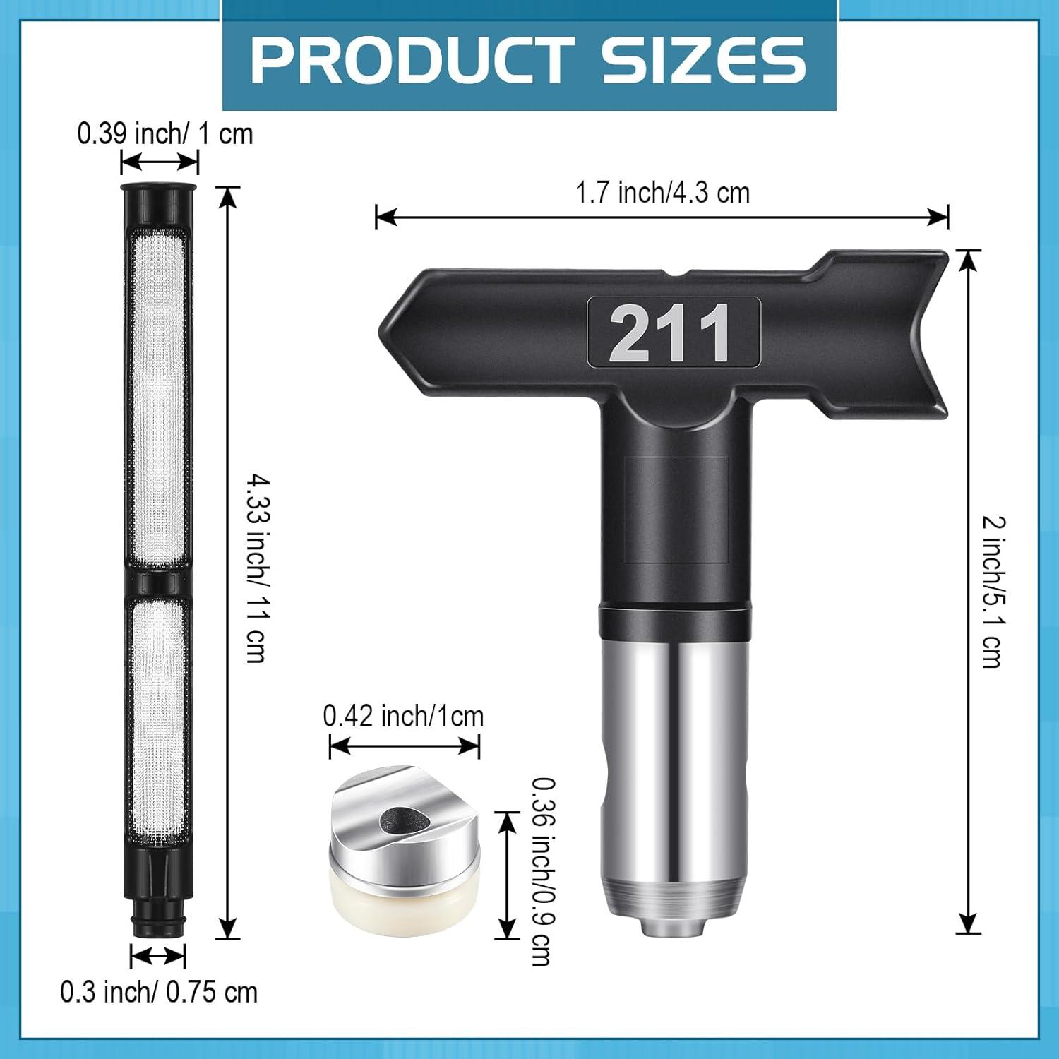 image:imageAmyhill 10 Pcs Spray Tips Airless Paint Sprayer Nozzle Tip and 10 Pcs Airless Spray Gun Filter Reversible Tip Paint for Sprayer Accessories109 213 311 315 411 415 517 523 621 623209 211 309 313 411 413 515 517 619 621