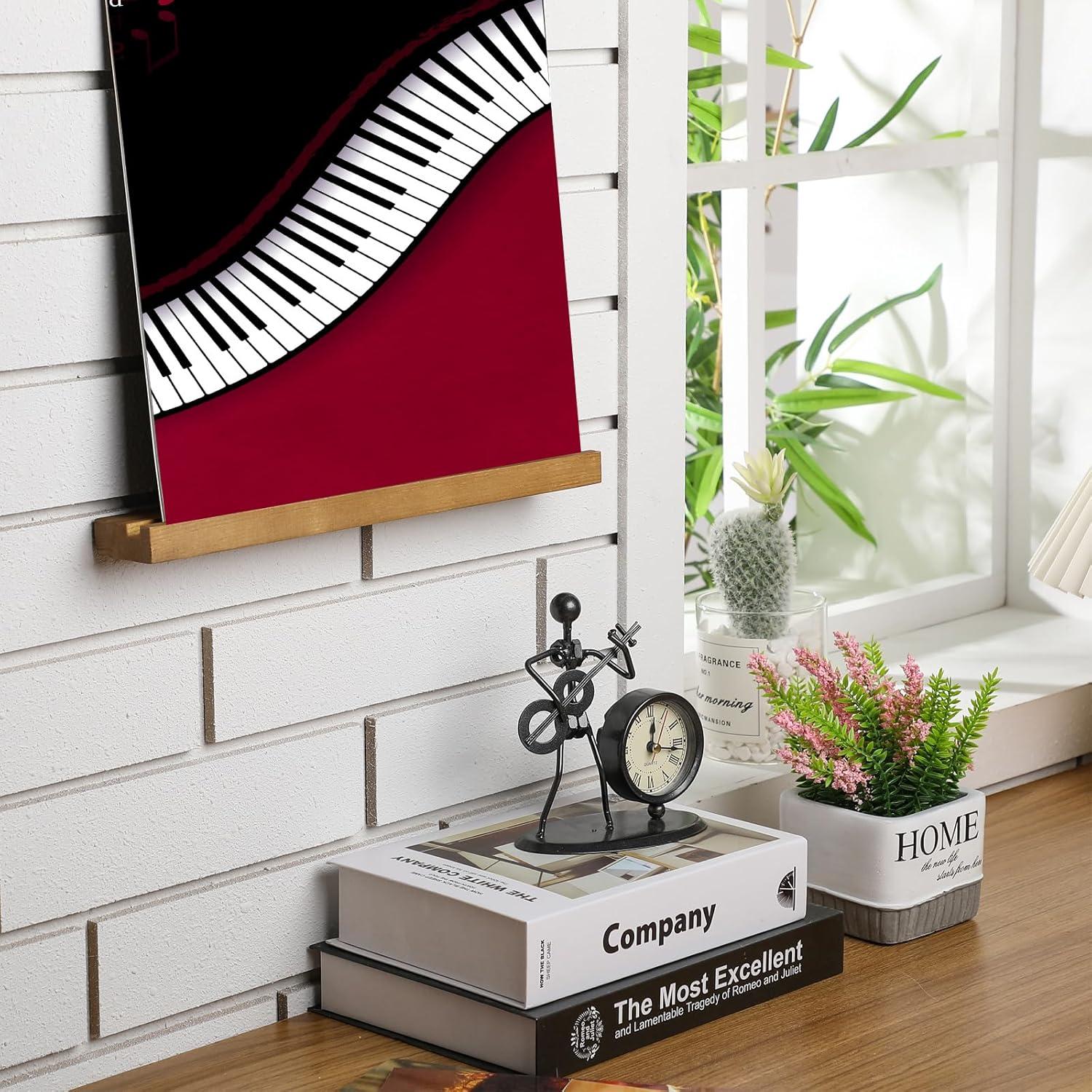image:imageAmyhill 12 Pieces Wall Mount Vinyl Record Holder Display amp Solid Wood Stand