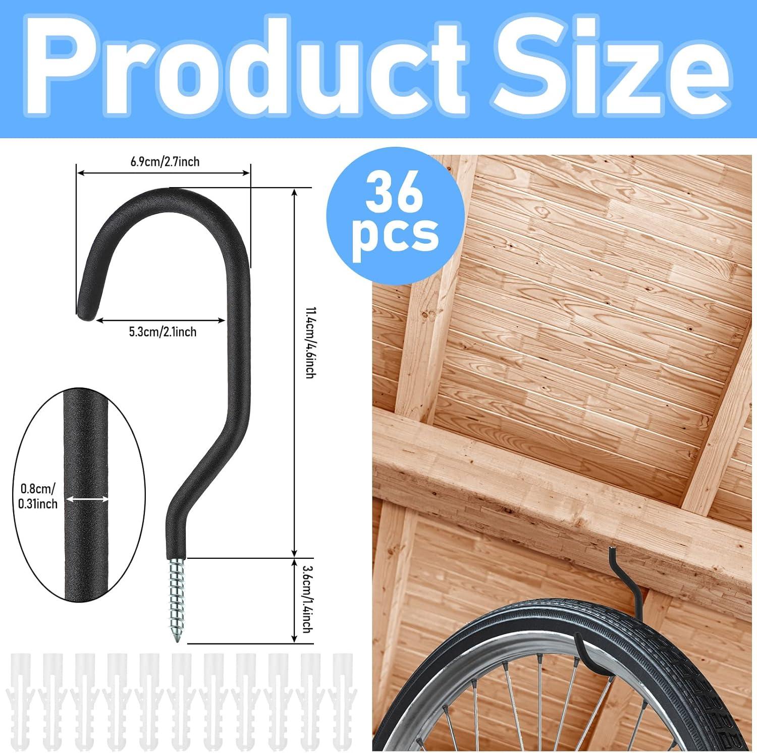 image:imageAmyhill 36 Pcs Bike Hooks for Garage Heavy Duty Bike Hooks Hanger for Wall Bicycle Storage with Hanging Screw Loading Capacity 100 Lbs