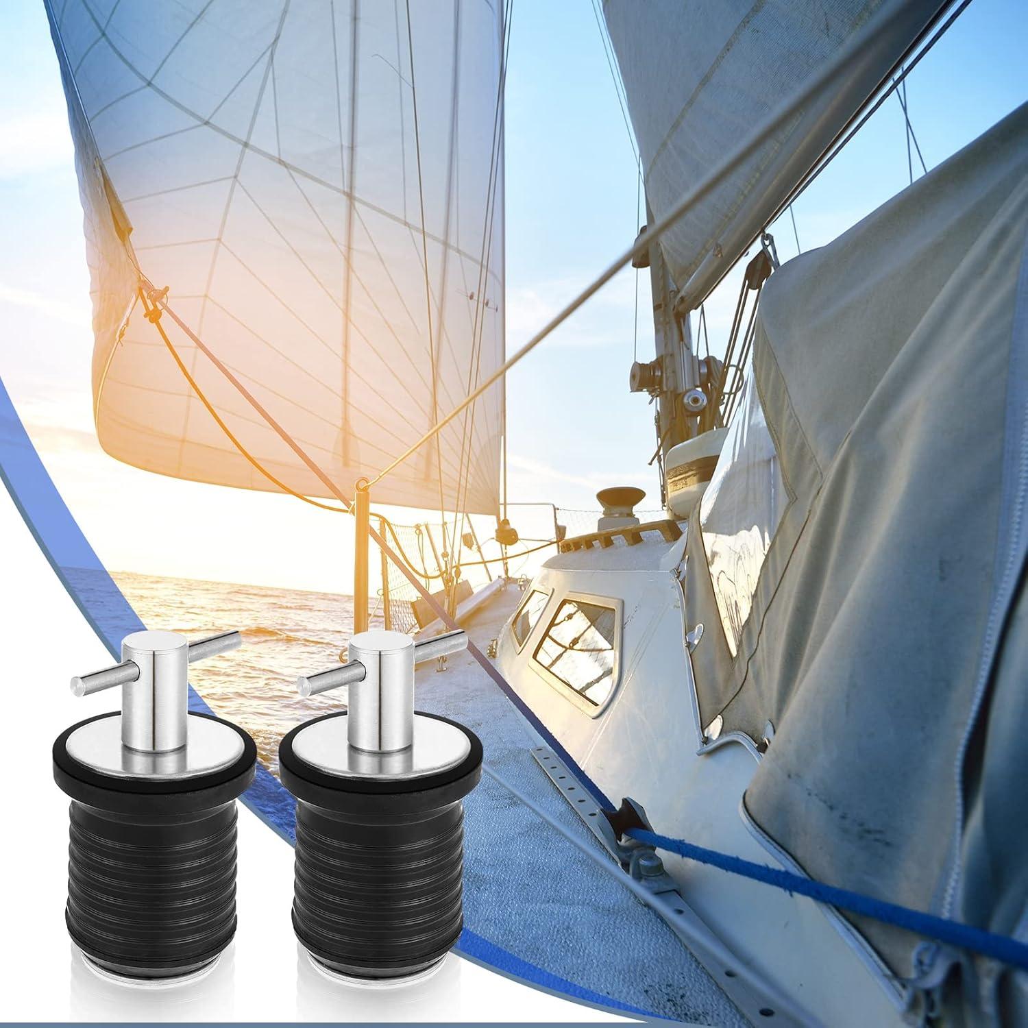 image:imageAmyhill 4 Pcs T Handle Boat Plug for 1 Inch Diameter Drain Boat TwistTurn and Seal Design Marine Rubber Plug Accessories for Yachts Kayaks Ferries BreakwatersSilver