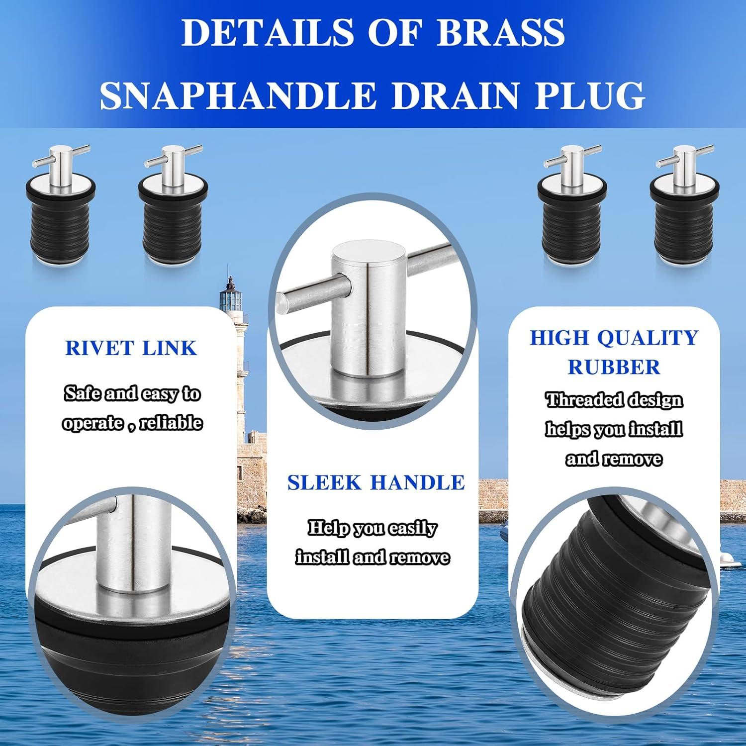 image:imageAmyhill 4 Pcs T Handle Boat Plug for 1 Inch Diameter Drain Boat TwistTurn and Seal Design Marine Rubber Plug Accessories for Yachts Kayaks Ferries BreakwatersSilver
