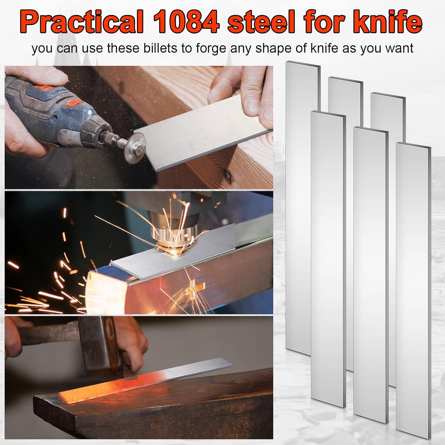 image:imageAmyhill 6 Pack 1084 Steel for Knife Making 18 x 112 x 12 1084 Steel Flat Stock for Hobbyist and Professional Use DIY Knife Making