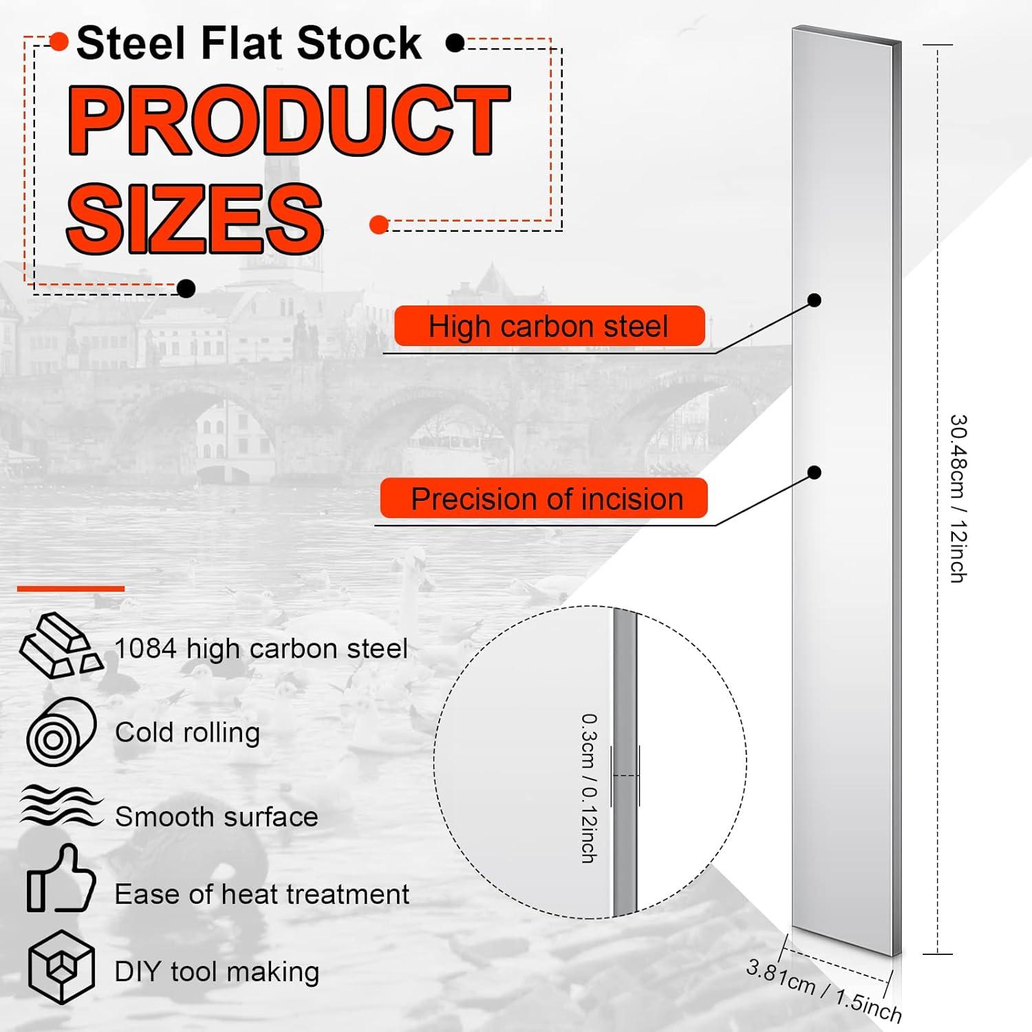 image:imageAmyhill 6 Pack 1084 Steel for Knife Making 18 x 112 x 12 1084 Steel Flat Stock for Hobbyist and Professional Use DIY Knife Making