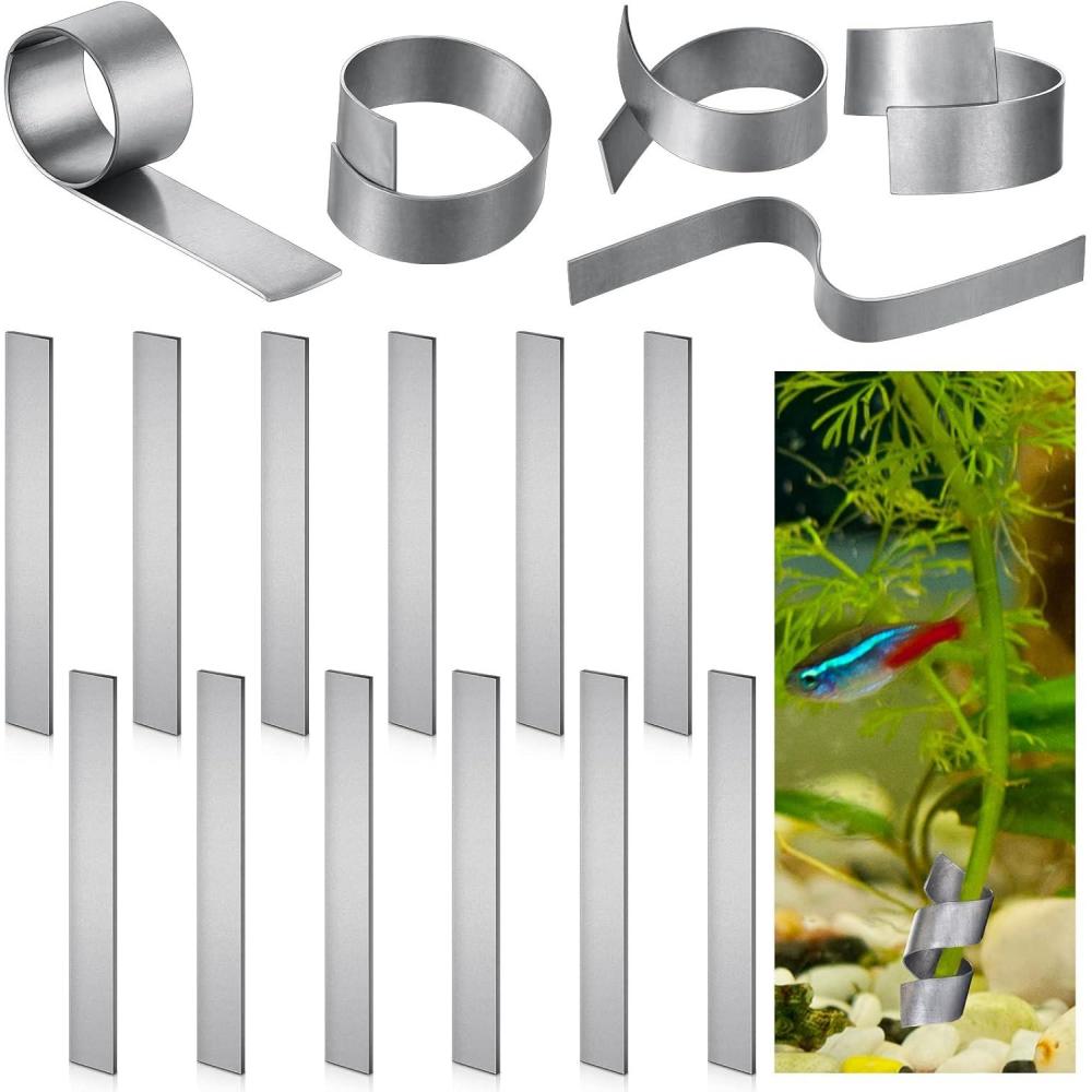 image:image15 Pcs Aquarium Plant Over Weight Anchor 5 Inch Can Cut Metal Strips 250g Plant Weights Anchors for Fish Tank Reinforced Weight Prevents Floating