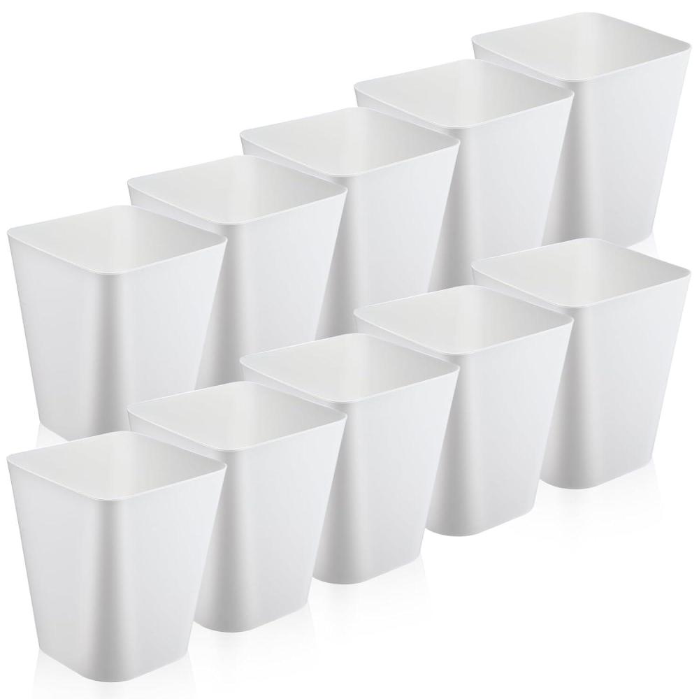 image:imageAmyhill 10 Pcs Small Trash Can 2 Gallon Plastic Garbage Can Small Waste Basket for Bathroom Office Kitchen Living Room Bedroom Home Under DeskMulticolorWhite