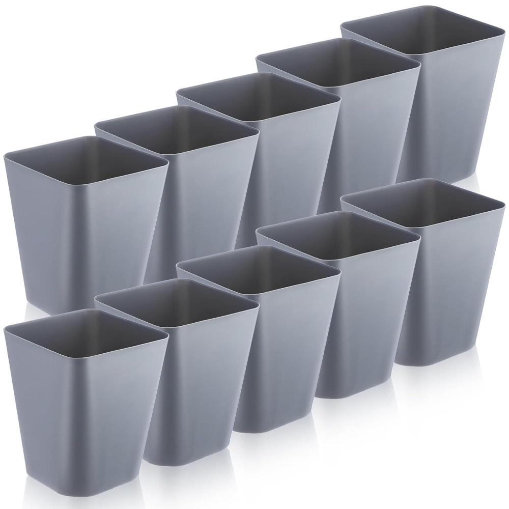 image:imageAmyhill 10 Pcs Small Trash Can 2 Gallon Plastic Garbage Can Small Waste Basket for Bathroom Office Kitchen Living Room Bedroom Home Under DeskMulticolorGrey