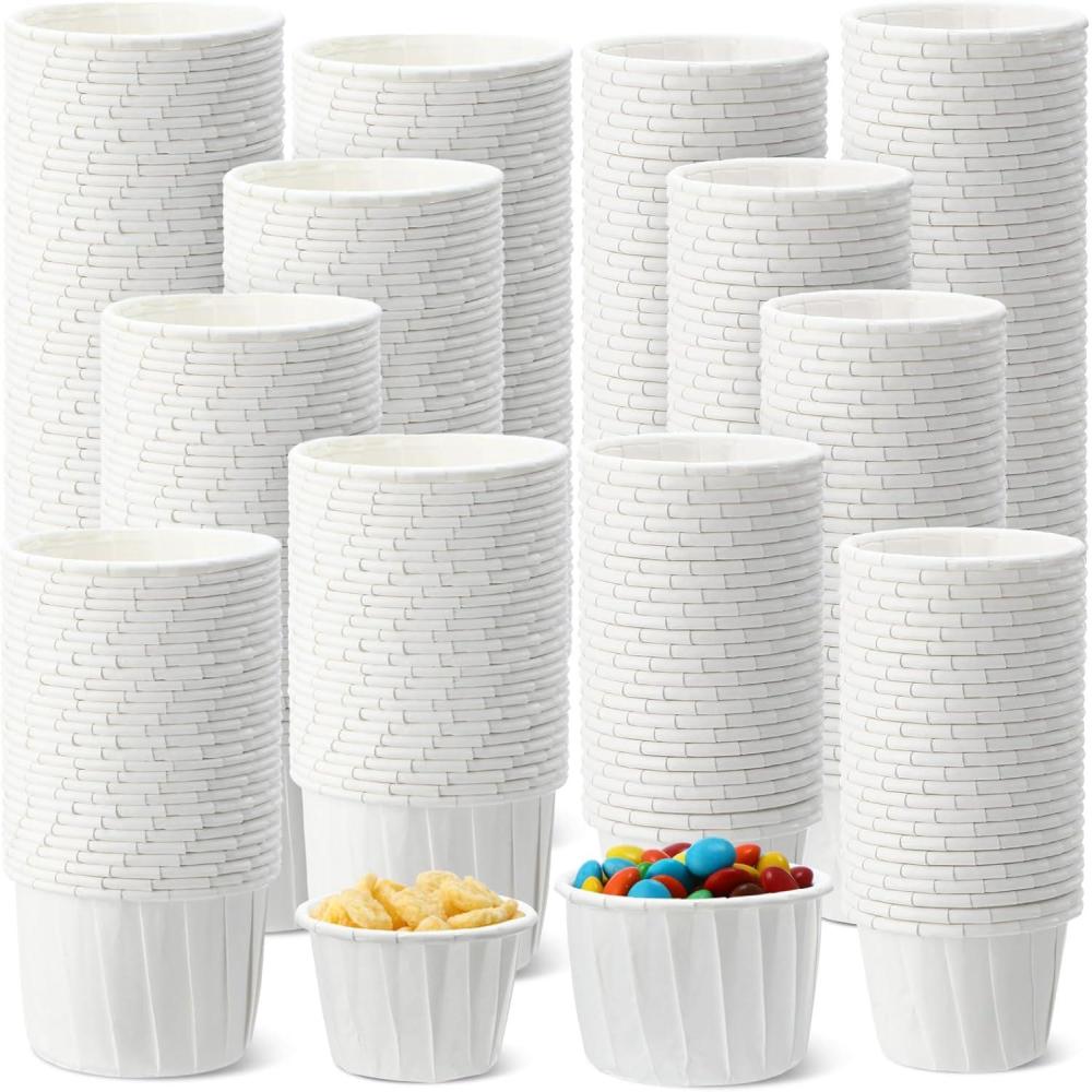 image:imageAmyhill 1200 Pack Disposable Paper Medicine Cups Small Condiment Cups for Ketchup Tasting Pills Medicine Food Dessert Portion Containers 12 oz1 2 oz