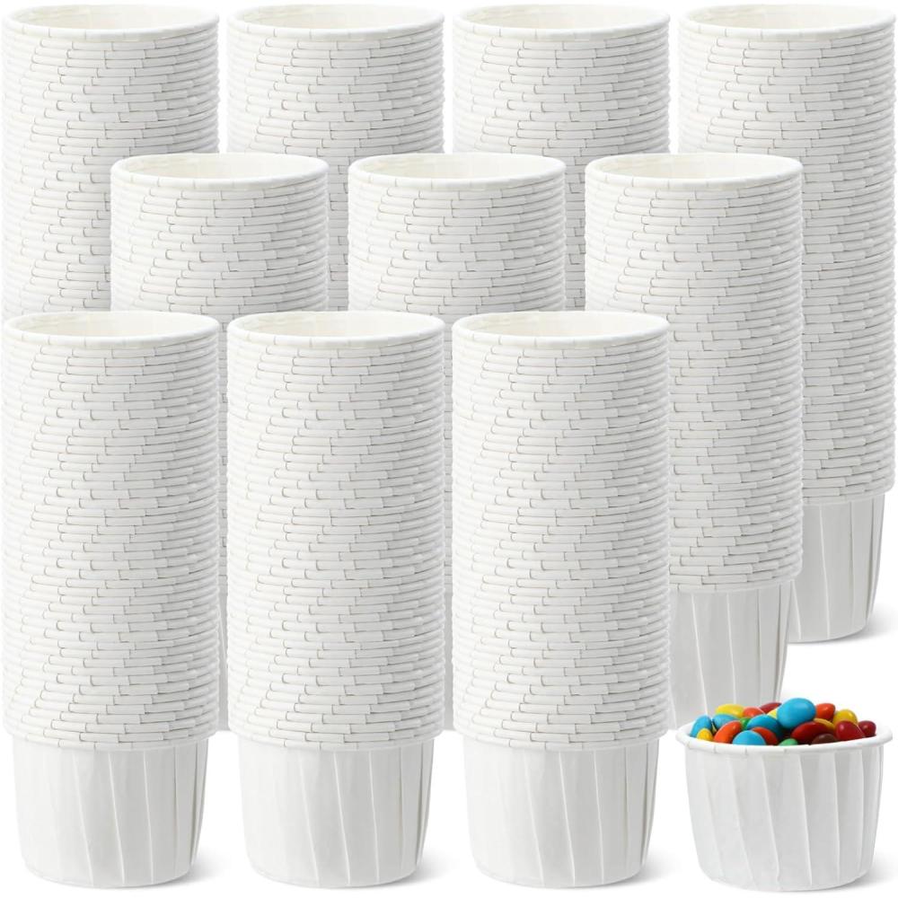 image:imageAmyhill 1200 Pack Disposable Paper Medicine Cups Small Condiment Cups for Ketchup Tasting Pills Medicine Food Dessert Portion Containers 12 oz2 oz