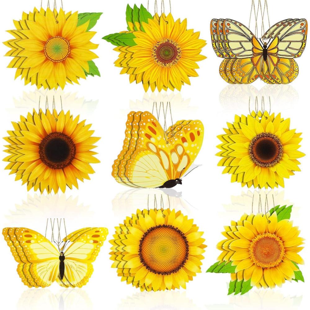 image:imageAmyhill 27 Pcs Spring Sunflower Wooden Tree Ornament Set Hanging Butterfly Tree Decoration with Rope Pendant Hanging Tag Wood Cutout Decoration for Home Birthday Party Supplies