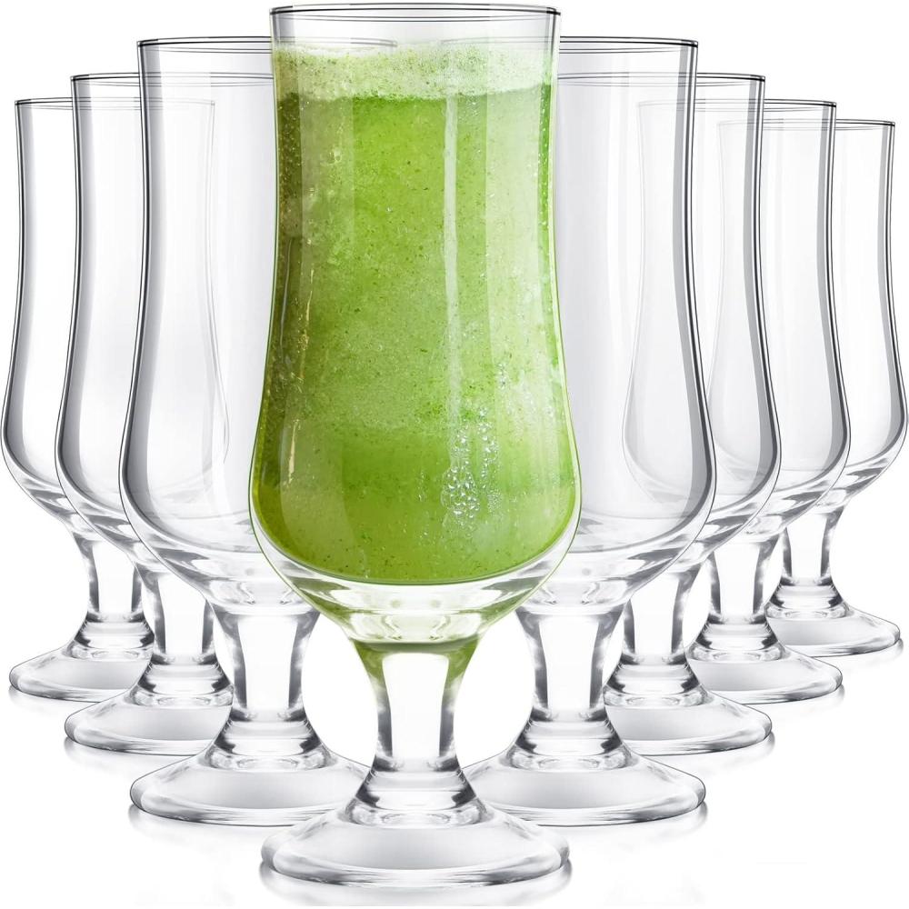 image:imageAmyhill 8 Pcs Hurricane Glasses Set 155 oz Pina Colada Glasses Cocktail Glasses Crystal Milkshake Drinking Barware for Drinking Margarita Martini Beer Juice Water Dishwasher Safe
