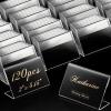 image:imageAmyhill 120 Pcs Mini Acrylic Sign Display Holder 315 x 2 Inch Small Price Display Holder L Shape Stand Up Label Card Sign for Weddings Buffet Birthday Bakery Retail