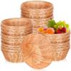 image:imageAmyhill 30 Pack Small Bread Baskets Bulk Plastic Round Baskets 71 Inch Wicker Bread Woven Basket Fruit Chip Storage for Empty Easter Gifts Food Serving Table Kitchen Restaurant