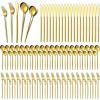 image:imageAmyhill 400 Pcs Gold Stainless Steel Utensils Set Party Tableware Flatware Set for 80 Guests Reusable Dinner Cutlery Utensils Tableware for Wedding Anniversary Party Home Restaurant