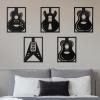 image:imageAmyhill 5 Pcs Wooden Music Wall Art Modern Guitar Wall Decor Hollow Musical Room Decor Black Music Decorations for Home Living Room Bedroom Bathroom Decoration Gifts 11 x 8 Inches
