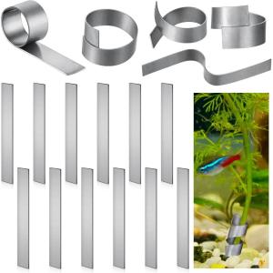 15 Pcs Aquarium Plant Over Weight Anchor 5 Inch Can Cut Metal Strips 250g Plant Weights Anchors for Fish Tank Reinforced Weight Prevents Floating
