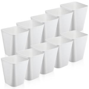 Amyhill 10 Pcs Small Trash Can 2 Gallon Plastic Garbage Can Small Waste Basket for Bathroom Office Kitchen Living Room Bedroom Home Under Desk(Multicolor)(White)