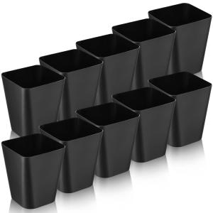Amyhill 10 Pcs Small Trash Can 2 Gallon Plastic Garbage Can Small Waste Basket for Bathroom Office Kitchen Living Room Bedroom Home Under Desk(Multicolor)(Black)