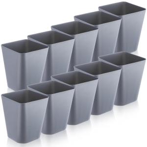 Amyhill 10 Pcs Small Trash Can 2 Gallon Plastic Garbage Can Small Waste Basket for Bathroom Office Kitchen Living Room Bedroom Home Under Desk(Multicolor)(Grey)