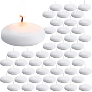 Amyhill 48 Pack Floating Candles 2 Inch Unscented Small White Floating Candles for Centerpieces, Wedding, Party, Christmas Home Decorations Romantic Settings
