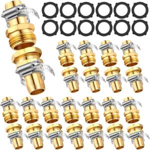 Amyhill 12 Sets Garden Hose Repair Connector with Clamps Male and Female Garden Hose Fittings Water Hose Repair Kit Hose End Replacement Hose Mender Fit for 3/4″ or 5/8″ Garden Hose Fitting Faucet
