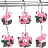 image:imageAmyhill 12 Pcs Shower Curtain Hooks Decorative Shower Curtain Rings Stainless Steel Resin Sea Theme Bathroom Decor Suitable for Home BedroomSea TurtleFlamingo
