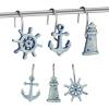 image:imageAmyhill 12 Pcs Shower Curtain Hooks Decorative Shower Curtain Rings Stainless Steel Resin Sea Theme Bathroom Decor Suitable for Home BedroomSea TurtleNautical