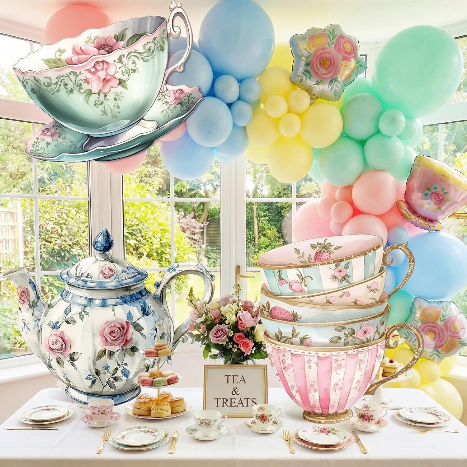 image:imageAmyhill 3 Pcs Large Wonderland Tea Party Decorations Wonderland Garden Yard Sign Teapot Teacup Tea Bowl Cardboard Cutout Stand Vintage Garden Photography Props for Birthday Wedding Bridal Shower DecorTea Party