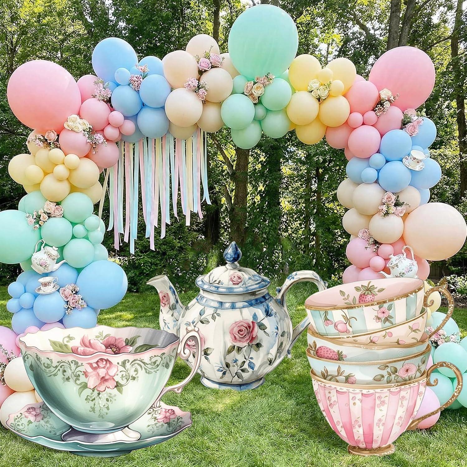 image:imageAmyhill 3 Pcs Large Wonderland Tea Party Decorations Wonderland Garden Yard Sign Teapot Teacup Tea Bowl Cardboard Cutout Stand Vintage Garden Photography Props for Birthday Wedding Bridal Shower DecorTea Party
