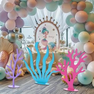Amyhill 3 Pcs Large Wonderland Tea Party Decorations Wonderland Garden Yard Sign Teapot Teacup Tea Bowl Cardboard Cutout Stand Vintage Garden Photography Props for Birthday Wedding Bridal Shower Decor(Corals)